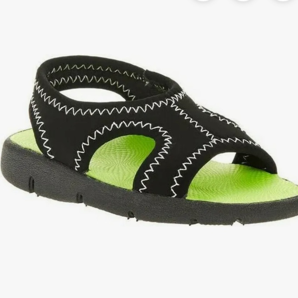 Wonder Nation Toddler Baby Sling Back Black open toe Sandal Water Shoes Sz 3 - Picture 1 of 8